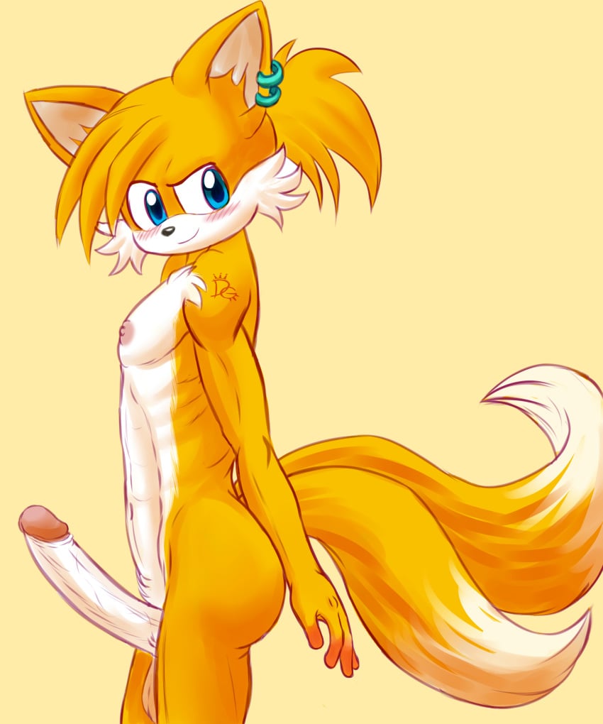 1boy anthro balls dgemporium girly male male_anthro male_only nipples penis solo sonic_(series) tails