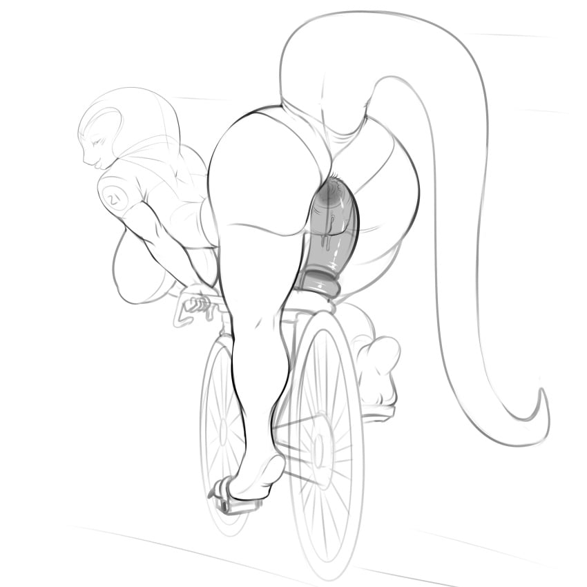 anal anal_masturbation anal_sex anthro anthro_only ass bicycle clothing dewclawpaw dildo dildo_bike female masturbation penetration qhala reptile scalie sex_toy smile snake solo thick_thighs through_clothing tight_clothing toying_self