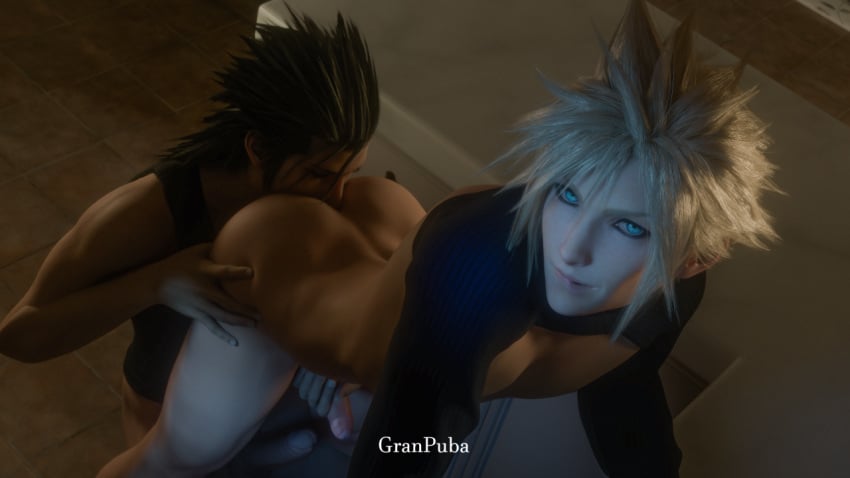 3d 3d_model 3d_render abs balls belly belly_button blonde-haired_male blonde_hair closed_eyes cloud_strife crossdressing crossdressing_male cute_male dick femboy final_fantasy final_fantasy_vii gay granpuba legwear long_hair male male_only nipples pigtails ribbons sissy slender slender_body slender_waist solo sweater tagme testicles yaoi zack_fair