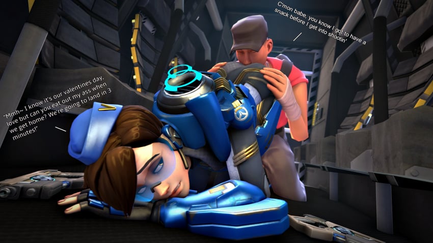 1boy 1girls 3d anilingus ass cadet_oxton crossover death_battle dialogue female garrison_cap jallersfm licking male oral overwatch rimming scout scout_(team_fortress_2) sex source_filmmaker straight team_fortress_2 text tracer