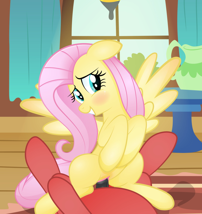 bedroom_eyes blue_eyes blush curtains equine erection eyelashes feathered_wings feathers female feral fluttershy_(mlp) friendship_is_magic hair half-closed_eyes hi_res horse light male male_penetrating mammal my_little_pony nude open_mouth pegasus penetration penis pink_hair pony rainbownspeedash seductive sex spread_wings straight table tongue tongue_out vaginal_penetration vase window wings