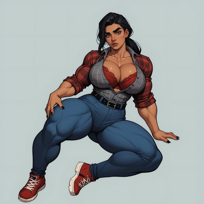 1female 1girls abs ai_generated belt biceps big_breasts big_calves big_thighs black_hair black_nails boots bra breasts bushy_eyebrows button_down_shirt claves cleavage cleavage_overflow dark_hair dark_skin dark_skinned_female farm_girl farmer's_tan farmgirl female female_focus female_only flannel flannel_shirt genocide_nutter hand_on_ground hand_on_knee huge_breasts jeans julia_santos latina latina_female latina_milf lean_body lean_figure lean_muscle lean_muscles legs_apart lips long_hair looking_at_viewer mature mature_body mature_figure mature_woman milf mommy muscle_girl muscle_mommy muscles muscles_through_clothes muscular muscular_arms muscular_female muscular_legs muscular_thighs original_character padded_bra pants ponytail round_breasts shirt shirt_open sitting sneakers solo solo_female solo_focus tan-skinned_female tan_skin thick thick_thighs thighs tight_clothing tight_jeans tight_pants tired_expression tired_eyes tomboy voluptuous voluptuous_female wavy_hair wide_hips yodayo