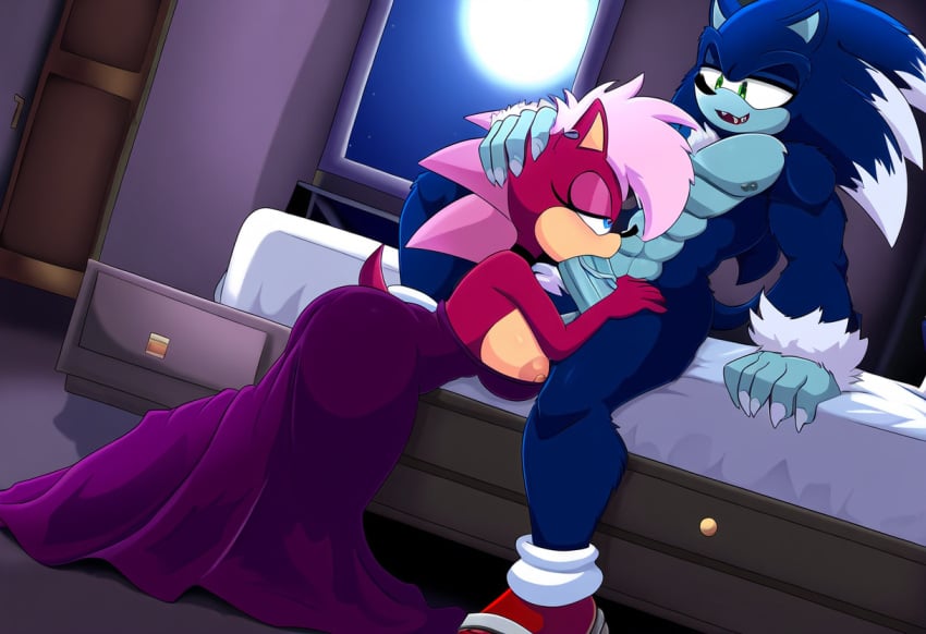 ai_generated ass blue_body breasts incest incest_(lore) magenta_fur male/female pink_hair sex sonia_the_hedgehog sonic_(series) sonic_the_hedgehog sonic_the_hedgehog_(series) sonic_underground sonic_x_sonia straight veiny_penis