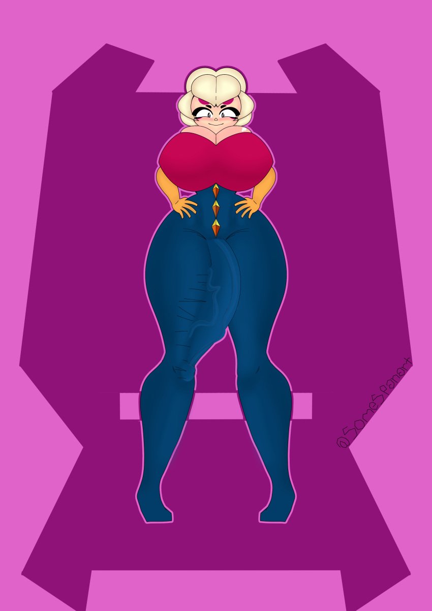 big_breasts big_penis big_thighs charlie_(brawl_stars) clothing futanari girl pussy somespanart white_hair white_skin