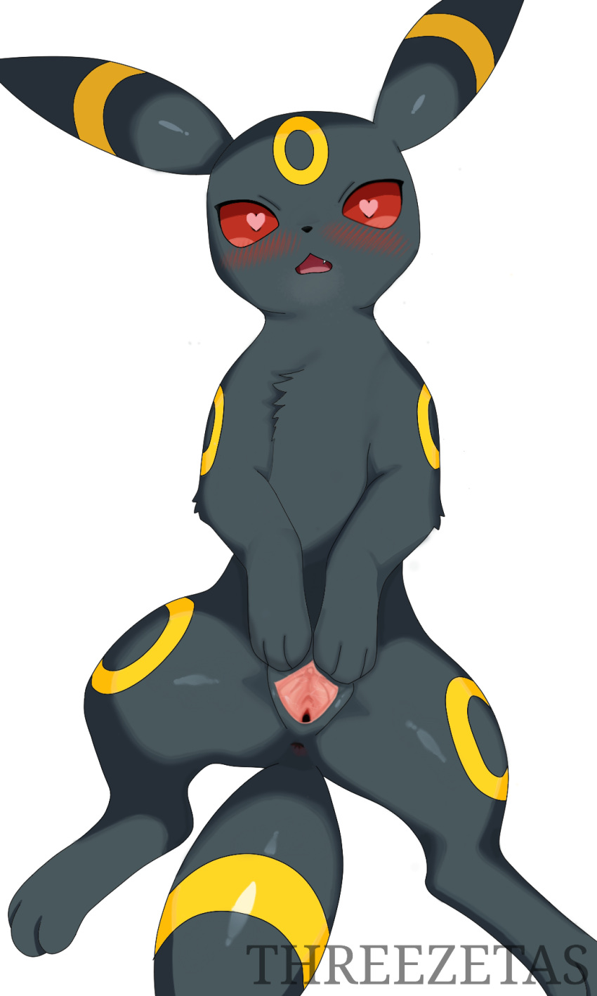 canid canine eeveelution female feral furry generation_2_pokemon hi_res mammal nintendo pokemon pokemon_(species) solo threezetas umbreon