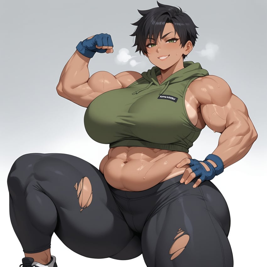 1female 1girls abs ai_generated ass bbw belly belly_overhang biceps big_ass big_belly big_breasts black_hair breasts chubby chubby_female crop_top crop_top_hoodie curvy curvy_body curvy_female curvy_figure emiko_rogers fat_woman female female_focus female_only flexing flexing_arms flexing_bicep flexing_muscles genocide_nutter green_eyes hand_on_hip hoodie huge_breasts massive_breasts mature mature_body mature_figure mature_woman milf mommy muscle_girl muscle_mommy muscles muscles_through_clothes muscular muscular_arms muscular_female muscular_legs muscular_thighs original_character pixie_cut ripped_clothing ripped_pants shoes short_hair sleeveless sleeveless_hoodie smile smug smug_face smug_grin sneakers solo solo_female solo_focus steam steaming_body sweat sweating sweaty sweaty_body tan-skinned_female tan_body tan_skin tanline tanlines thick thick_ass thick_thighs thighs tight_clothing tight_pants tomboy venus_body voluptuous voluptuous_female wide_hips yodayo yoga_pants