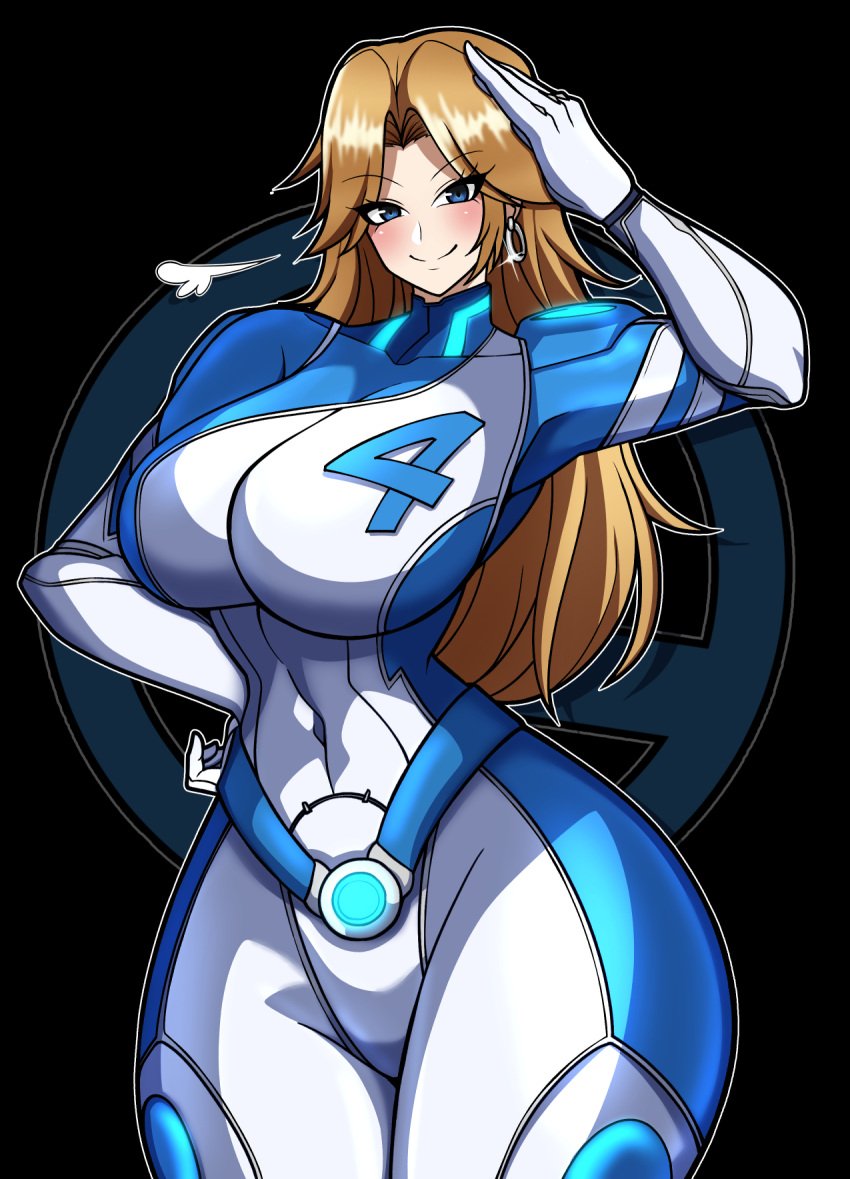 1girls anime_eyes anime_style belly belly_button belly_button_visible_through_clothing belt belt_buckle blonde_female blonde_hair blue_eyes blush blush bodysuit breasts curvy curvy_figure dirty_blonde_hair eye_contact fantastic_four female female_focus female_only fit_female full_body_suit gloves hand_on_hip hips impossible_bodysuit impossible_clothes impossible_fit invisible_woman invisible_woman_(marvel_rivals) iriomote_umineko long_hair looking_at_viewer marvel marvel_rivals pale-skinned_female pale_skin seductive seductive_eyes seductive_look seductive_smile skin_tight skindentation skintight skintight_bodysuit smile smiling smiling_at_viewer smirk smirking smirking_at_viewer solo solo_female solo_focus sue_storm superhero_costume superheroine tall tall_female taller_female taller_girl thick_thighs thighs tight_belly tight_bodysuit tight_clothes tight_clothing tight_fit tummy voluptuous voluptuous_female