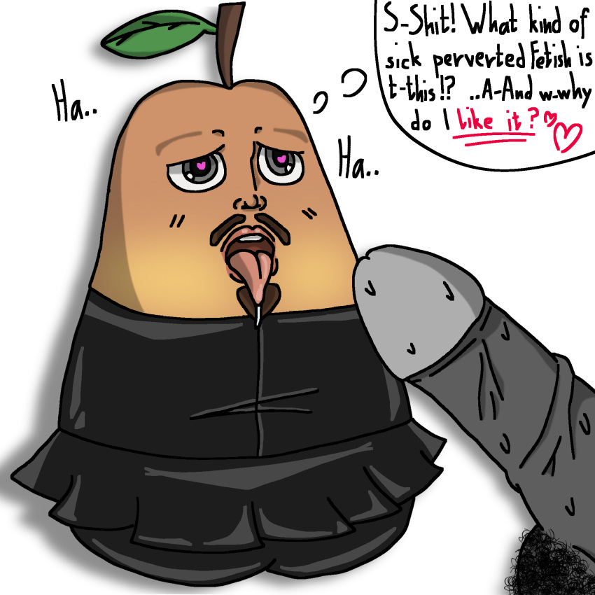 braindead fetish latex_skirt latex_suit original_character panting pear-shaped_figure penis sch&uuml;ttelbirre shakespeare sweatdrop thought_bubble weird