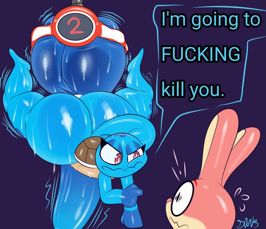 angry anthro arcade_bunny ass ball_ring balls bedroom_eyes big_balls big_butt big_penis blue_balls blue_body blue_genitals blue_penis blue_skin crane_(machine) crane_game dialogue duo ears_up exclamation_point eyelashes femboy flaccid generation_1_pokemon genitals gesture grabbing_sheets half-closed_eyes hand_gesture hi_res huge_balls huge_butt huge_cock hyper hyper_balls hyper_genitalia hyper_penis imminent_death lagomorph leporid lifting_balls looking_at_another male male/male mammal motion_lines multicolored_body narrowed_eyes nintendo nintendo_badge_arcade nude nude_anthro penis pink_body pink_skin plushtrapboyuwu pointing pointing_at_another pokemon pokemon_(species) profanity rabbit raised_leg red_eyes ren_(plushtrapboyuwu) reptile scalie seductive shell squirtle super_smash_bros. text throbbing throbbing_balls throbbing_penis turtle turtle_shell twitching two_tone_body