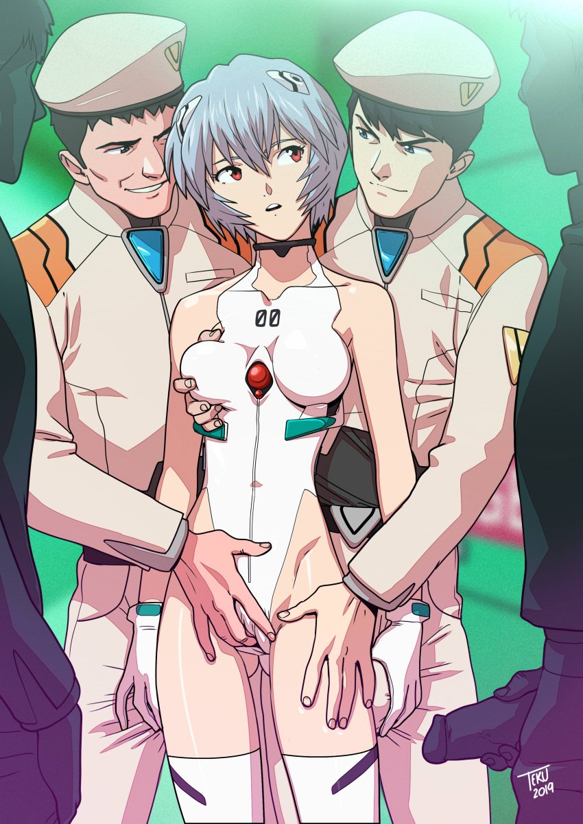 alternate_version_available blue_hair clothing edit edited female fingering imminent_sex male neon_genesis_evangelion nude pussy pussy_grab red_eyes rei_ayanami short_hair tekuho