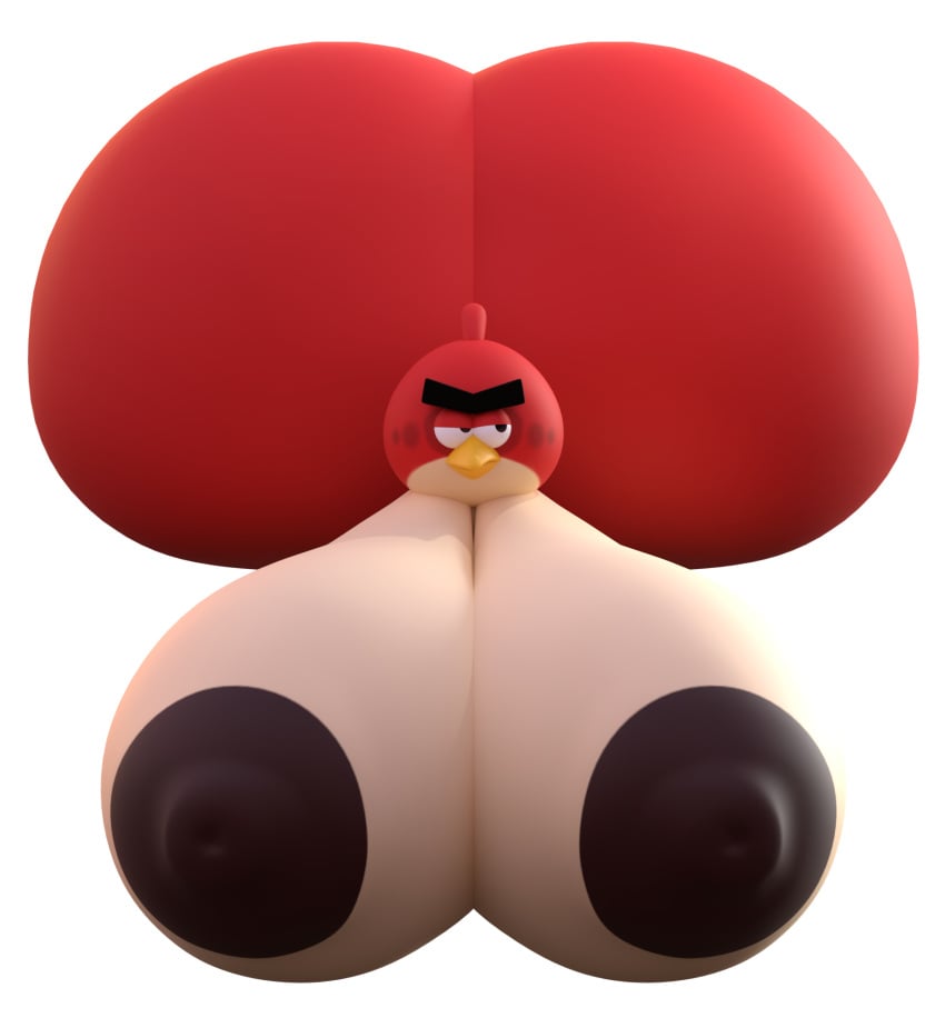 3d angry_birds ass_built_separately blender blender_(software) blender_cycles hyper_ass hyper_breasts onyxsplash red_(angry_birds) rovio sega tagme