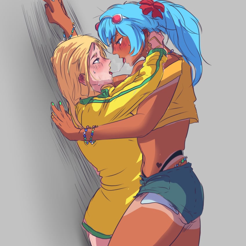 2024 2girls anna_aveiro_nakumura_dos_santos_moreira_cuccittini ass beach big_ass big_thighs bikini blonde_hair blue_eyes blush brazil brazilian brazilian_female brazilian_miku breasts butt cyan_eyes cyan_hair female female_focus female_only girls_only hatsune_miku jacket kissing kuro_alves latin_american_hatsune_miku_(meme) lesbian_kiss light-skinned_female light_skin long_hair medium_breasts multicolored_hair na_nare_hana_nare p.a._works saliva saliva_string shirt shorts sweat sweatdrop sweating tagme tan tan-skinned_female tan_body tan_line tan_lines tan_skin tanline tanlines thick_ass thick_hips thick_thighs thighs thong twintails vocaloid yellow_shirt yuri