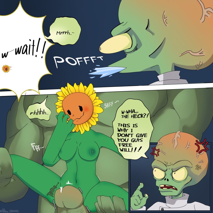 1girls anthro anthrofied ass breasts breasts dr_zomboss female flora_fauna gargantuar plant plant_girl plant_humanoid plantie plants_vs._zombies plants_vs_zombies popcap_games pussy sunflower_(pvz) zombie zombie_(pvz)