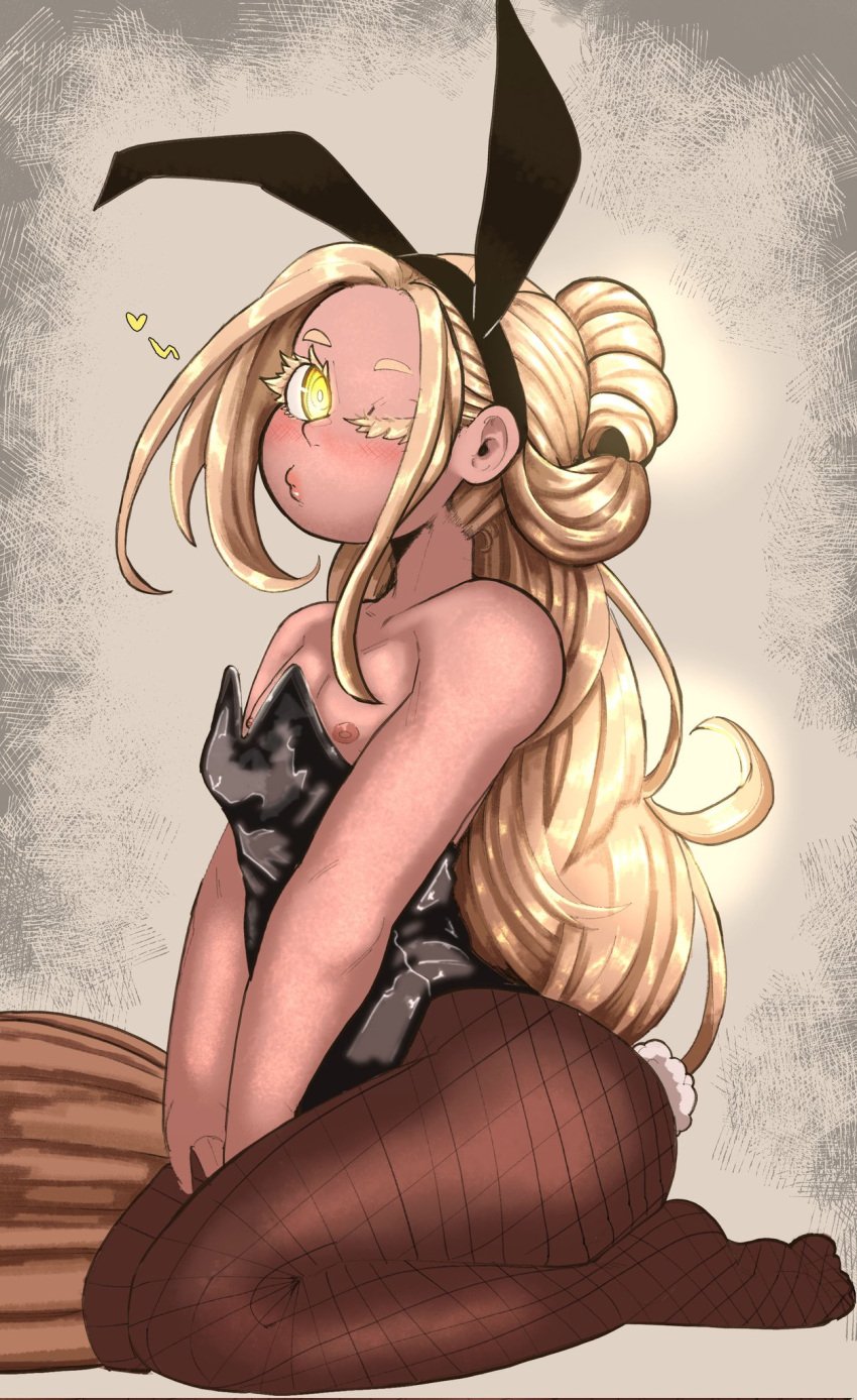 1boy 2d blonde_hair bunny_ears bunny_tail bunnysuit crossdressing elden_ring fake_animal_ears fake_rabbit_ears femboy femboy_only feminine_male fishnet_pantyhose gibbo0z leotard long_hair looking_at_viewer male male_only male_playboy_bunny miquella nipple_slip nipples on_knees otoko_no_ko pantyhose playboy_bunny playboy_bunny_leotard simple_background solo solo_male strapless_leotard thick_thighs trap very_long_hair wink winking_at_viewer yellow_eyes