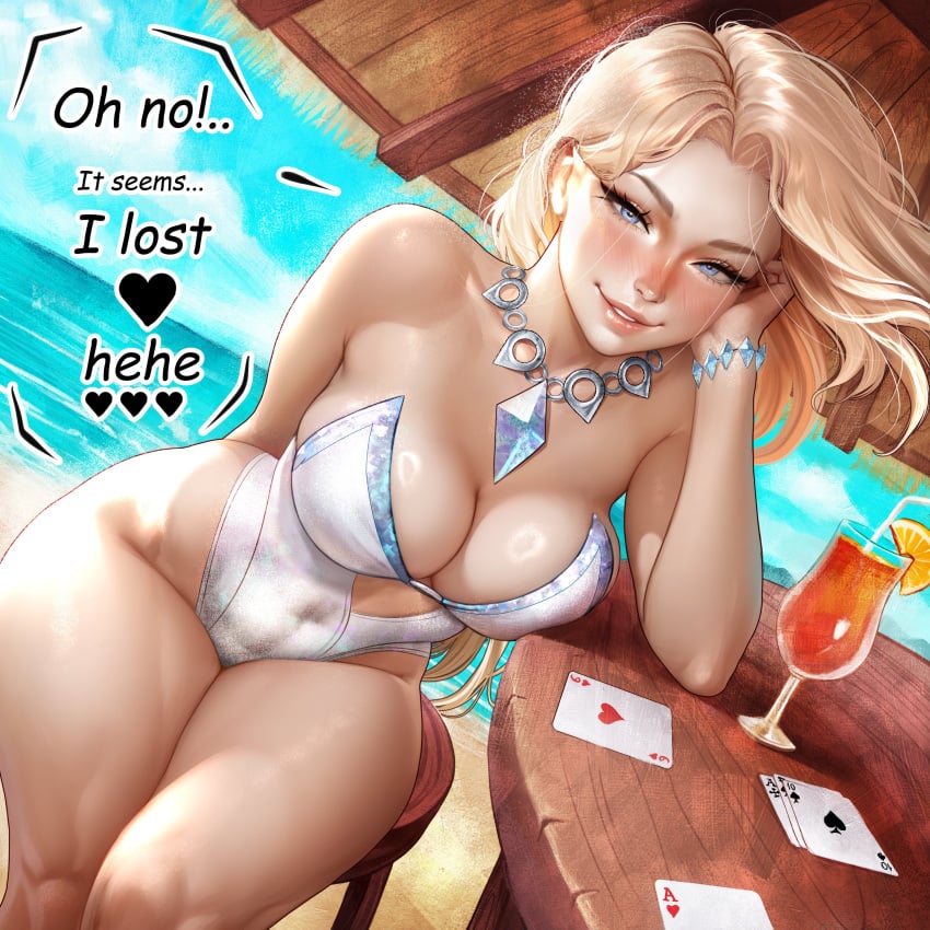 1girls big_breasts blonde blonde-haired_female blonde_female blonde_hair blue_eyes blush bob_cut breasts clothed clothed_female emma_frost emma_frost_(marvel_rivals) emma_frost_(white_wave_queen) female female_focus female_only hips large_boobs large_breasts light-skinned_female light_skin looking_at_viewer marvel marvel_comics marvel_rivals mature mature_female moonlen-jack solo solo_female solo_focus swimsuit thick_thighs thighs wide_hips x-men