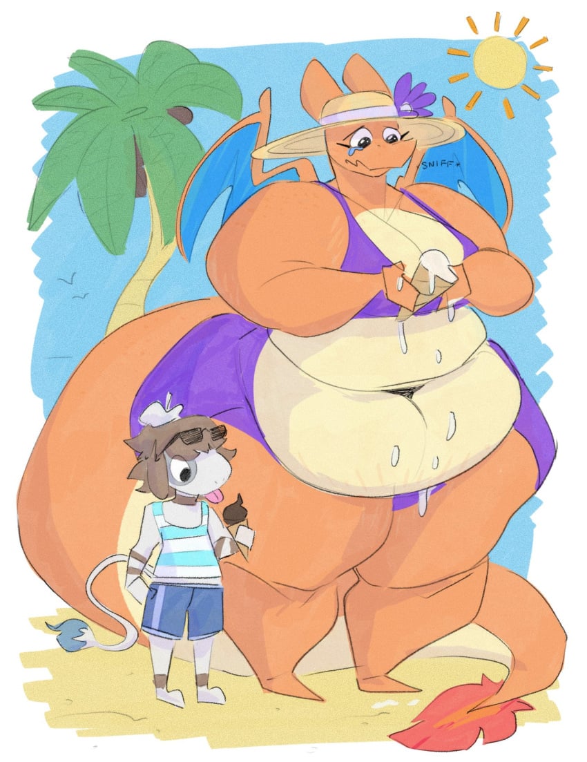 aimbot-jones anthro bbw big_ass big_breasts bikini breasts bubble_butt charizard cleavage female huge_ass huge_breasts overweight pokemon pokemon_(species) scalie thick_thighs valentina_(aimbot-jones) wide_hips