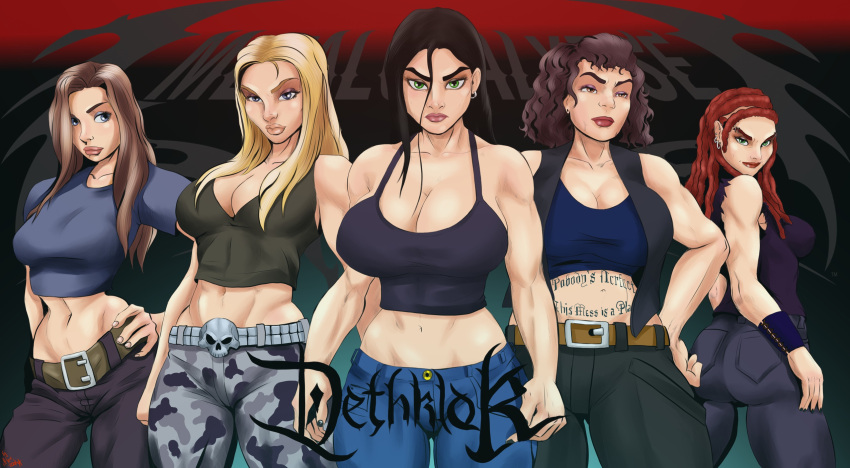 5girls alex_zakia badzaba big_breasts female metalocalypse muscular muscular_female nathan_explosion pickles_the_drummer skwisgaar_skwigelf toki_wartooth william_murderface