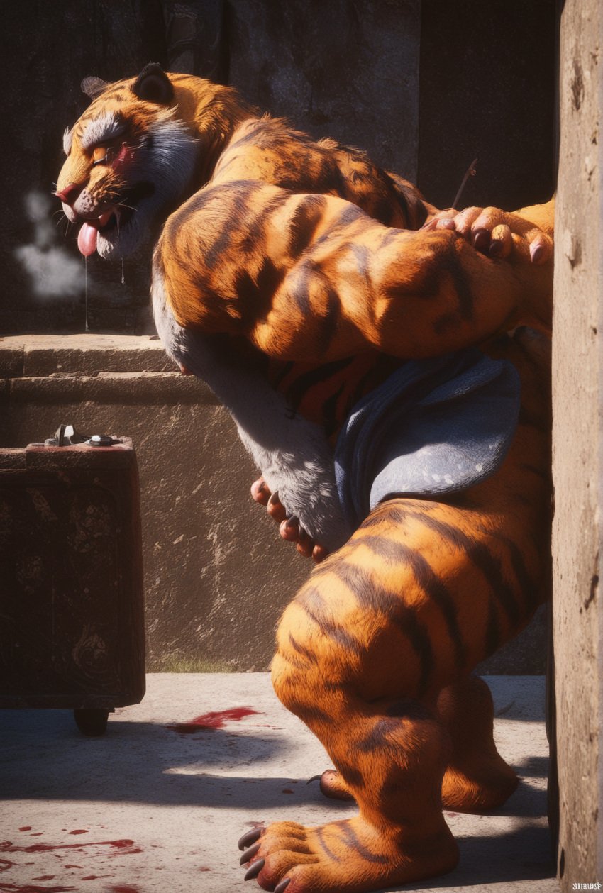 ai_generated bara black_myth:_wukong boy boy_rape dick fat furry furry_male game gay hentai kl_99 male male/male male_only mature muscle muscles muscular muscular_male nsfw penis sex tiger tiger_vanguard yaoi