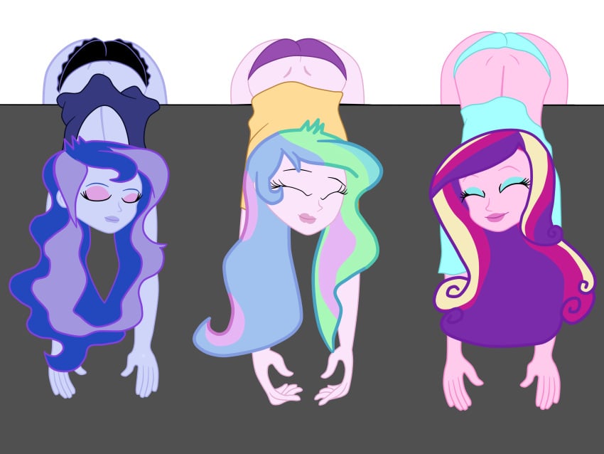 3girls ass ass_up black_panties blue_blouse blue_hair blue_skin blue_skinned_female cyan_panties cyan_shirt dean_cadance equestria_girls face_down_ass_up friendship_is_magic gmaplay green_hair hasbro hi_res highres laying_on_bed my_little_pony panties pink_hair pink_skin pink_skinned_female princess_cadance_(mlp) princess_celestia_(mlp) princess_luna_(mlp) principal_celestia purple_panties sleeping transparent_background trio trio_female vice_principal_luna white-skinned_female white_skin white_skinned_female yellow_shirt