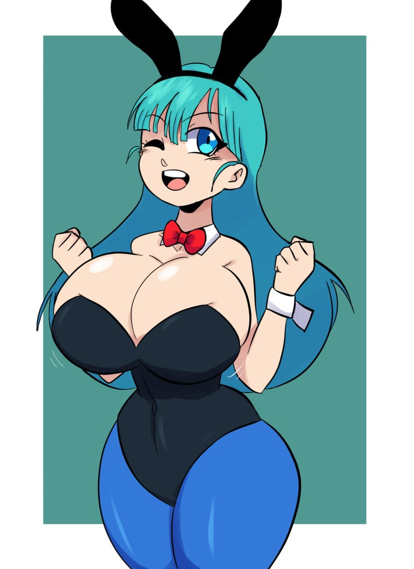 blue_eyes blue_hair bulma_(bunny) bulma_briefs bunny_ears bunny_girl bunnysuit dragon_ball dragon_ball_(classic) full_comfort tagme