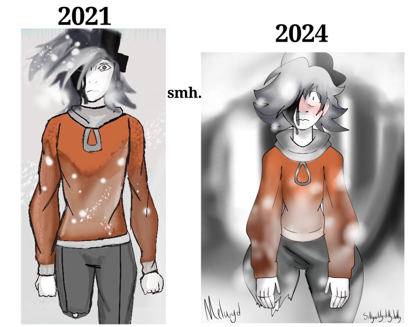 1boy 2021 2024 bad_art comparing creepypasta femboy femboy_only melwyd not_nsfw not_porn old_art poorly_drawn poorly_made redraw redrawn sillywillydillydally wasted_talent wtf_is_this