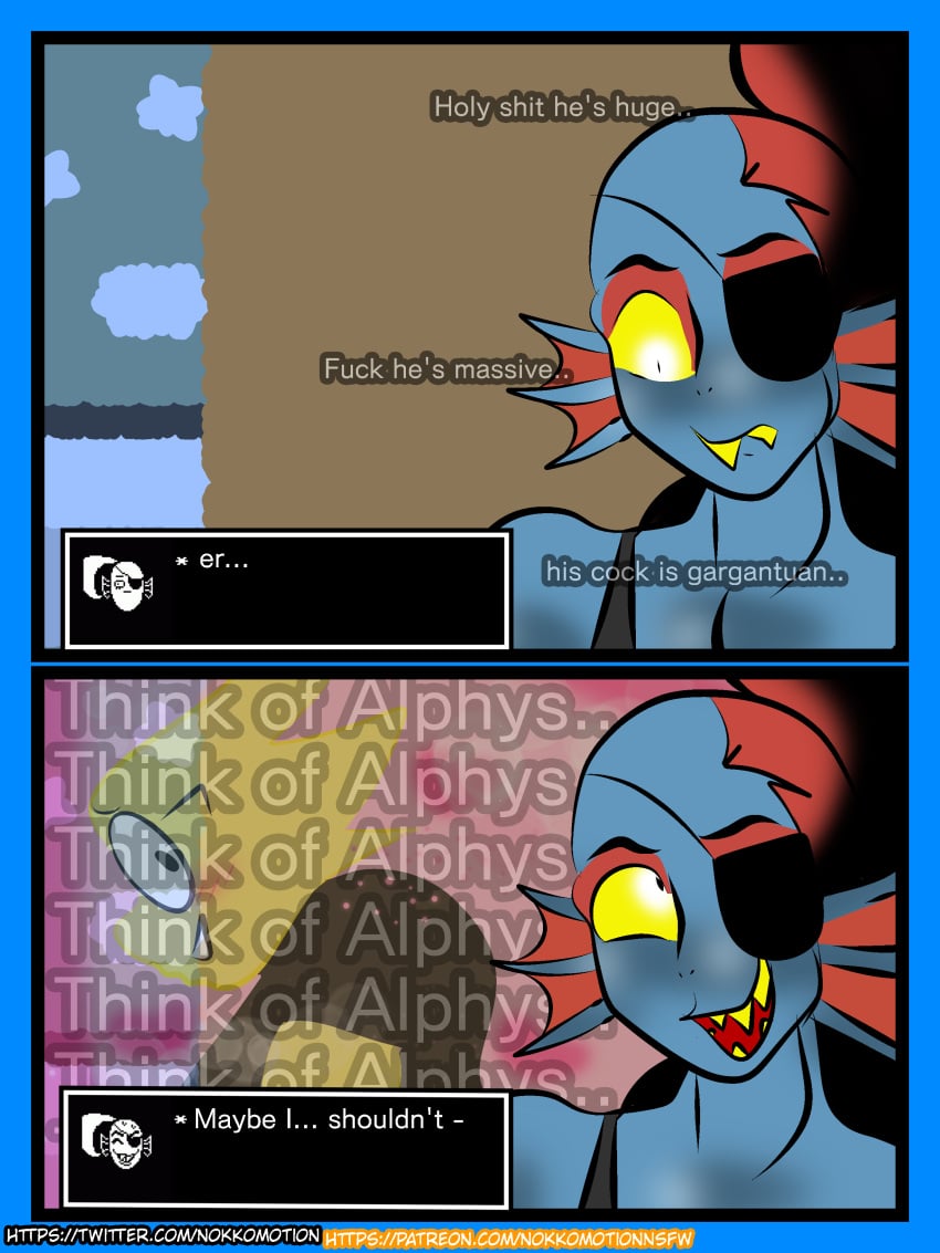 2girls alphys english english_text female monster_girl nokkomotion safe safe_for_work text toby_fox undertale undertale_(series) undyne