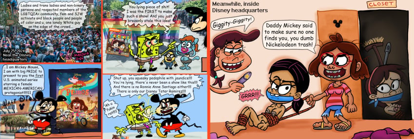 4girls anthro breasts comic disney nellie_ramirez_humphrey nickelodeon nipples primos ronnie_anne_santiago sid_chang sidney_chang tater_ramirez_humphrey text the_casagrandes the_loud_house