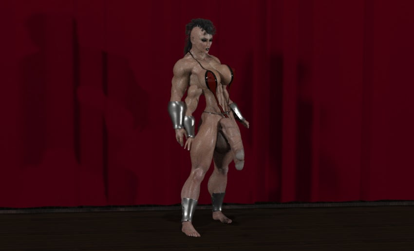 3d diphallia diphallism futa_only futanari huge_cock intersex joos3dart mortal_kombat multi_arm multi_limb multi_penis penis sheeva