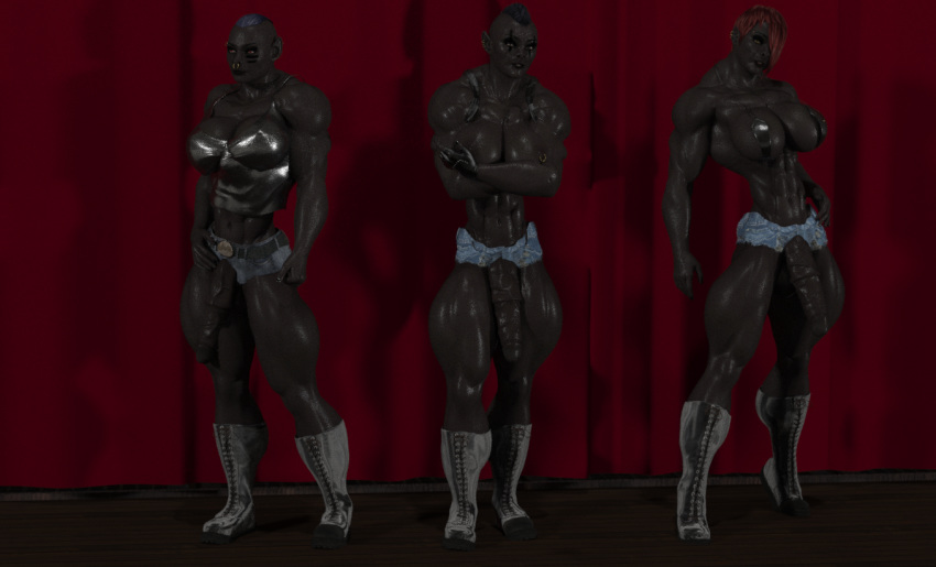 3d dark-skinned_futanari dark_image dark_skin futa_only futanari intersex joos3dart muscular_futanari orc orc_futanari