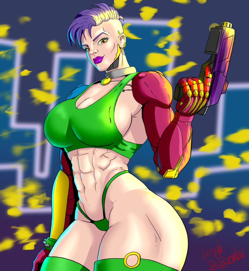 1girls alex_zakia badzaba big_breasts cyberpunk female fit fit_female