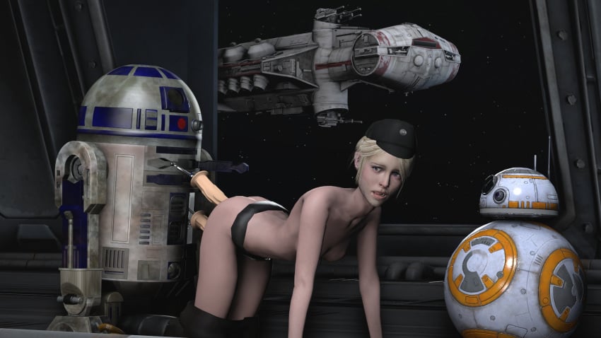 1girls 2boys 3d all_fours astromech_droid bb-8 belt blonde_hair blue_eyes dildo double_penetration droid eyes female headgear human imperial_officer indoors juno_eclipse light-skinned_female light_skin lucasfilm male multiple_boys nipples on_floor open_eyes open_mouth pants pants_down partially_clothed penetration r2-d2 robot science_fiction sex sex_toy shittyhorsey side_view small_breasts source_request space spacecraft star_wars star_wars_legends tantive_iv the_force_awakens the_force_unleashed window