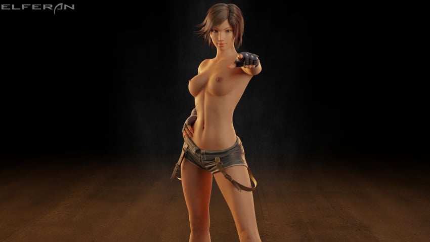 3d 3d_(artwork) asuka_kazama breasts elferan female female_only japanese kazama_asuka nude tekken tekken_7