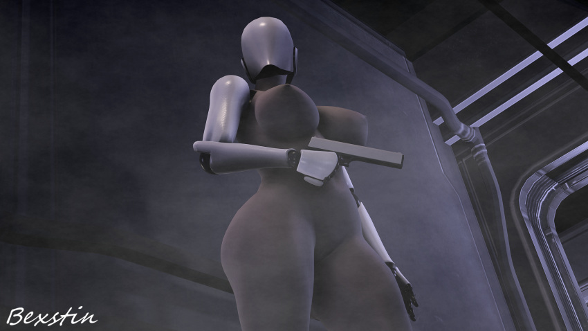 3d anthro ass bexstinsfm big_breasts big_butt breasts female gun handgun haydee haydee_(game) holding_object holding_weapon huge_breasts huge_butt humanoid machine mammal nipples nude pistol ranged_weapon robot solo source_filmmaker standing thick_thighs video_games weapon wide_hips