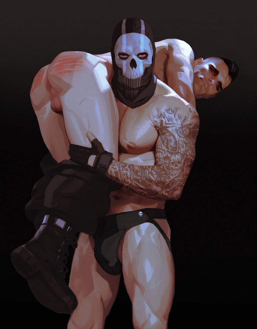 alternate_version_at_source alternate_version_available backsack bara bara_ass bara_tiddies bara_tits barazoku buff call_of_duty call_of_duty_modern_warfare_2_(2022) carrying_another carrying_over_shoulder carrying_partner digital_painting_(artwork) gay gay_domination gay_male jockstrap jockstrap_only john_mactavish male male/male male_focus male_only mask masked masked_male muscles muscular no_visible_genitalia opoccult over_shoulder pants_down perineum scar scars scars_all_over simon_riley slap_mark spank_mark spank_marks spanked_ass spanked_butt tattoo tattoo_on_arm tattooed_arm tattoos toned_body toned_male veiny_muscles voidbringerr