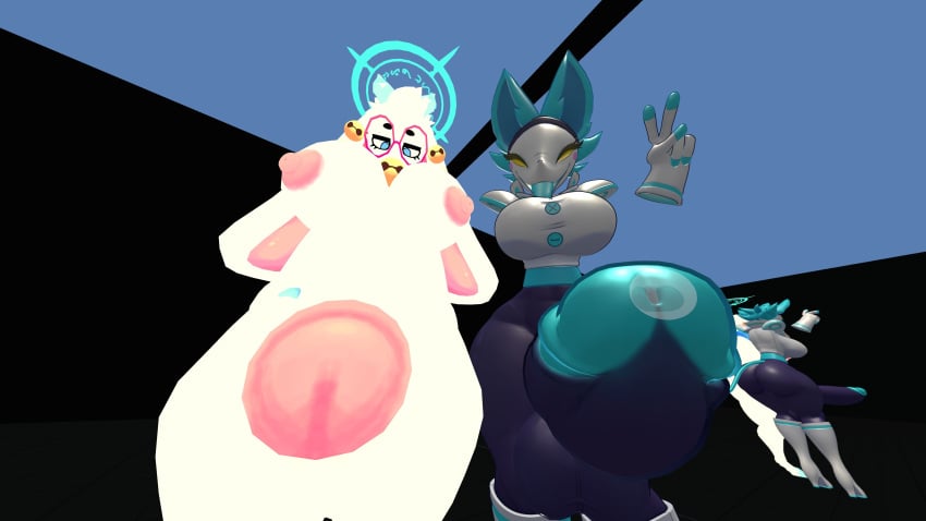 angela_flux furry_female futanari futanari tasque_manager_(deltarune) vrchat