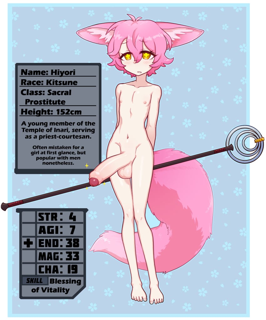 5_toes absurd_res animal_humanoid balls big_penis biped canid canid_humanoid canine canine_humanoid english_text feet femboy foreskin fox_humanoid genitals glans hair hi_res humanoid humanoid_genitalia humanoid_penis hung_femboy hung_trap inner_ear_fluff male mammal mammal_humanoid nude penis pink_hair pink_tail solo tail tailed_humanoid text thetenk toes tuft