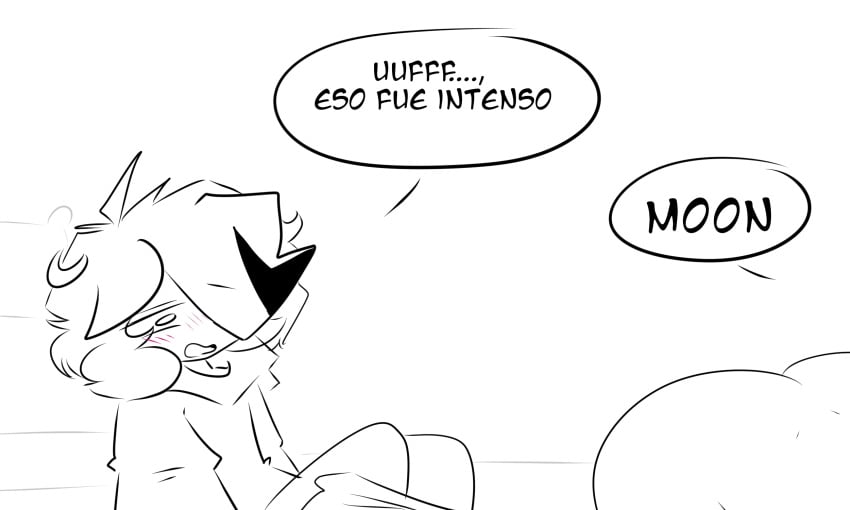 after_sex ass ass_up blush breasts clothed clothing comic may_(moonlightdrawinguwu) moon_(moonlightdrawinguwu) moonlightdrawinguwu sex simple_background spanish_text text translation_request