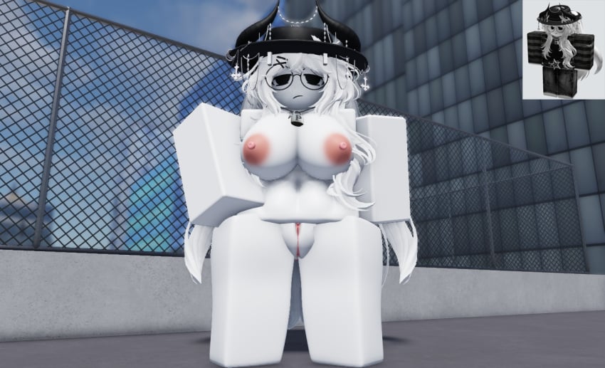 1girls 3d angry_expression areolae big_breasts breasts completely_nude female female_only hand_on_hip mad ninjashyper2 nipples nude outside public public_nudity pussy reference_image roblox roblox_avatar robloxian sassy self_upload showing_pussy street tagme white_body white_hair white_skin