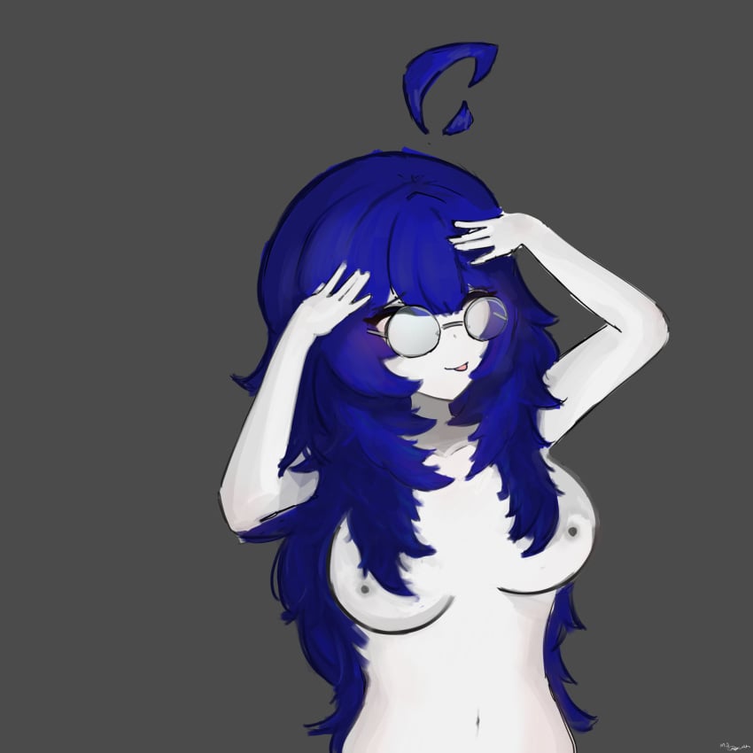 artist_request big_breasts breasts closed_eyes female girl glasses lilia_sacred_bard long_hair meme_pose naked naked_female nude pose roblox roblox_game solo_female solo_focus tagme tongue_out tummy type_soul white_hair white_skin