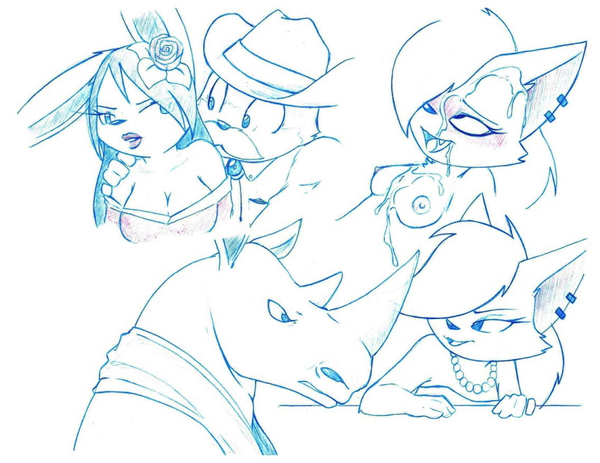 adrianna breasts concept cum dragonlordfluffyxd female flirting flower invalid_tag lennon male mammal plant rhinoceros rose sketch