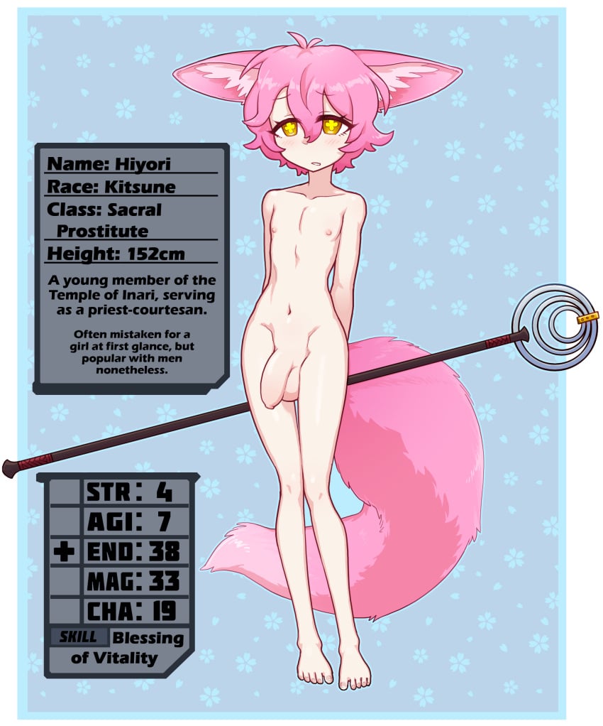 5_toes absurd_res animal_humanoid balls big_penis biped canid canid_humanoid canine canine_humanoid english_text feet femboy flaccid foreskin fox_humanoid genitals hair hi_res humanoid humanoid_genitalia humanoid_penis inner_ear_fluff male mammal mammal_humanoid nude penis pink_hair pink_tail solo tail tailed_humanoid text thetenk toes tuft