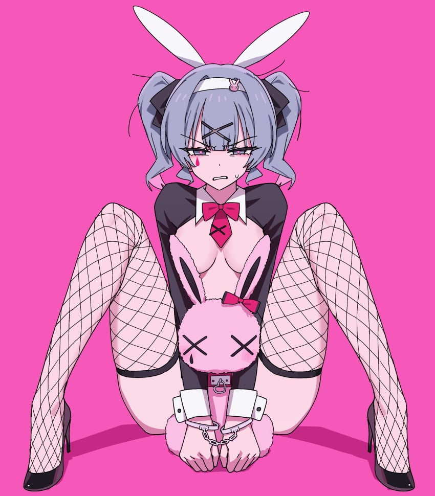 bunny_ears bunny_girl bunny_plush bunny_suit bunny_tail bunnysuit caststation cute cute_girl fishnet_legwear handcuffed hatsune_miku rabbit_hole_(vocaloid) small_breasts small_tits tagme topless topless_female vocaloid