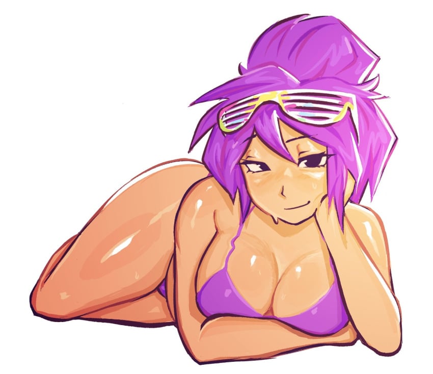 1girls 2d 2d_(artwork) ass big_ass big_breasts bikini breasts brighteyes cleavage curvy curvy_figure female female_only pillow_shading posing purple_bikini purple_hair roblox roblox_avatar robloxian shades shutter_shades smile solo solo_female solo_focus tagme thick_thighs thighs