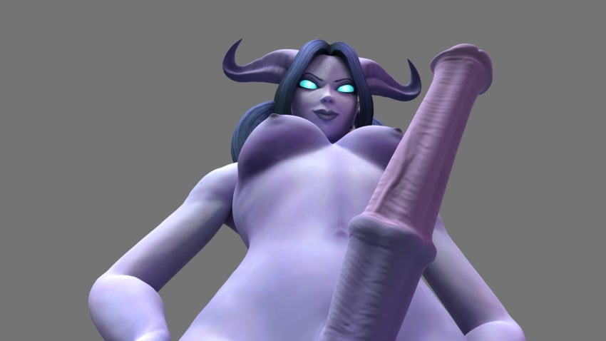 3d animal_genitalia animal_genitalia_on_humanoid draenei futa_only futanari horsecock horsecock_on_humanoid intersex lizardsfm looking_at_viewer looking_down solo solo_futa veiny_penis world_of_warcraft