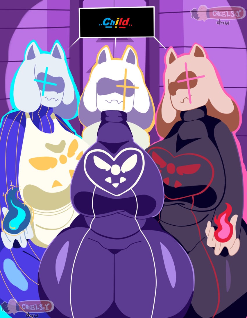 big_breasts breasts cheelseydraw female milf mommy rage toriel undertale undertale_au