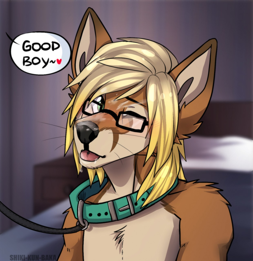 canine collar cum cum_on_face eyewear fennec fox furry gay glasses leash mammal shiki-kun-baka_(artist) submissive taz_(evilbread) tongue tongue_out