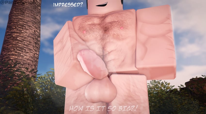 1boy 2025 3d abs balls ballsack big_cock big_penis body_hair cock cock_shock completely_nude desert first_person_view gay hair hairy huge_cock karl_hartmann male muscular muscular_male musk musk_clouds nude outside panzerjungen penis pov roblox robloxian sand smug solo sweat sweaty sweaty_genitalia testicles tree yaoi