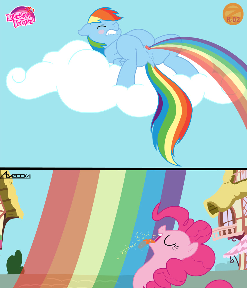 2016 anus female friendship_is_magic masturbation my_little_pony pinkie_pie_(mlp) pussy rainbow_dash_(mlp) smooth_skin zeta_r-02