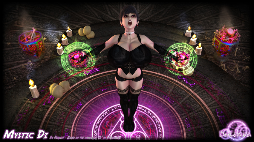 1girls 3d artist_name beauty_mark becarra big_breasts black_footwear black_gloves black_hair black_legwear black_lipstick black_stockings busty candle choker corset curvy detailed_background di_dark ear_piercing earrings elbow_gloves english_text eyelashes female female_only fire footwear gloves high_heels hourglass_figure human legwear looking_up makeup midriff mole no_panties open_mouth piercing pose posing purple_eyes room shadow shiny shiny_skin short short_hair short_shorts skull stockings text voluptuous wide_hips