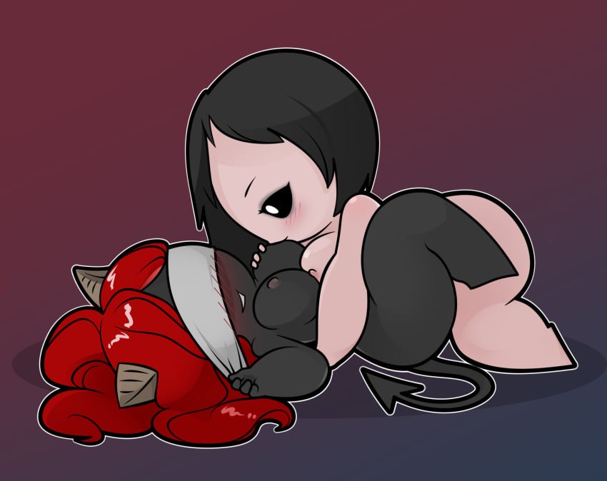 black_hair breasts demon eve_(the_binding_of_isaac) female female_on_humanoid hair human human_on_humanoid humanoid lilith_(the_binding_of_isaac) mammal red_hair sex suspendedpain the_binding_of_isaac yuri